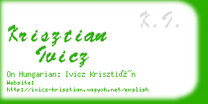 krisztian ivicz business card